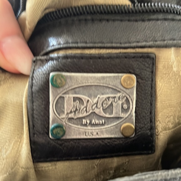 DD Addore by Anat Marin | Black Leather Hobo Bag | Biker Bag, Rocker Tote - Picture 4 of 5